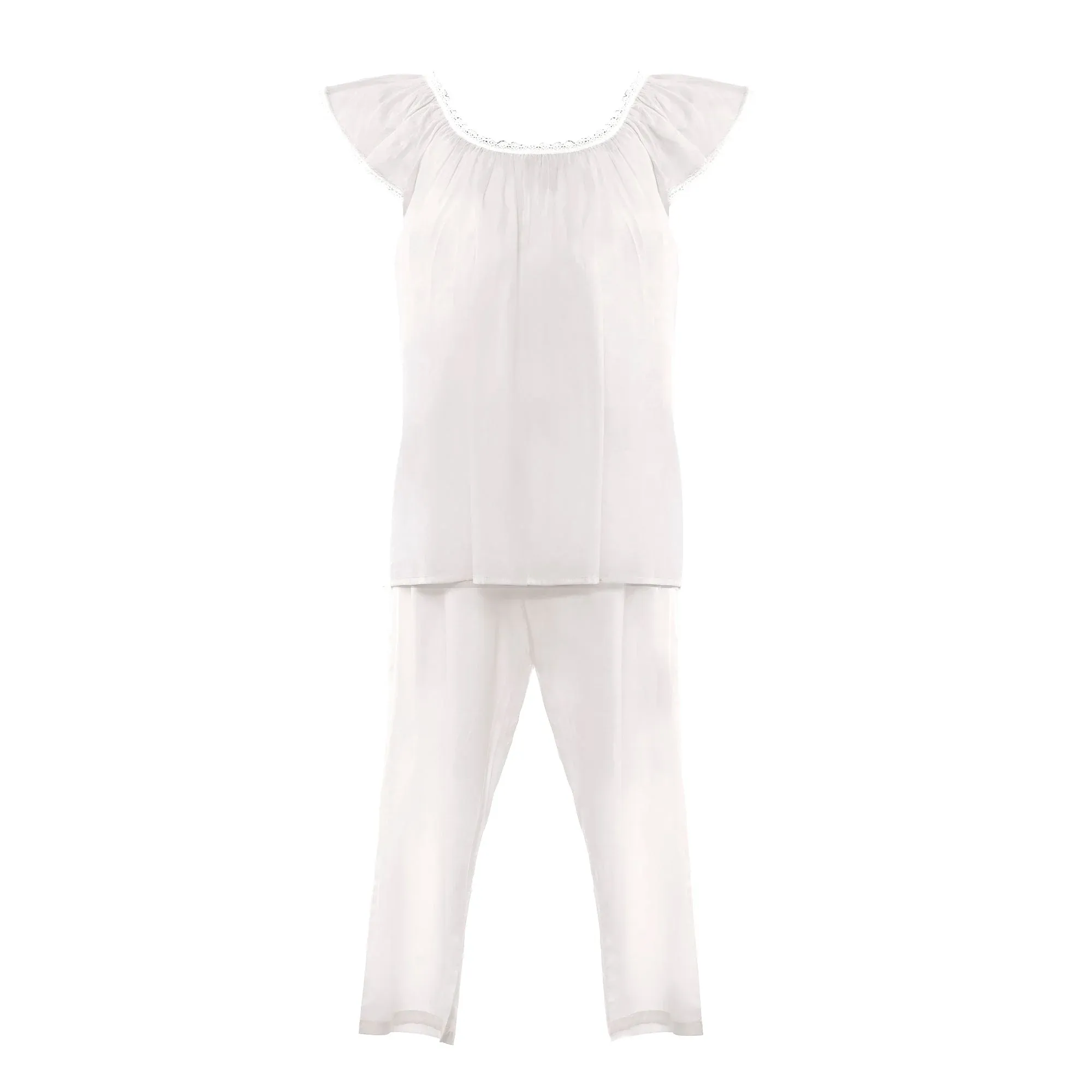 Julia Cotton Pajamas White