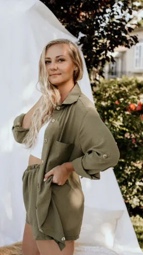 Khaki Green Loungewear Set