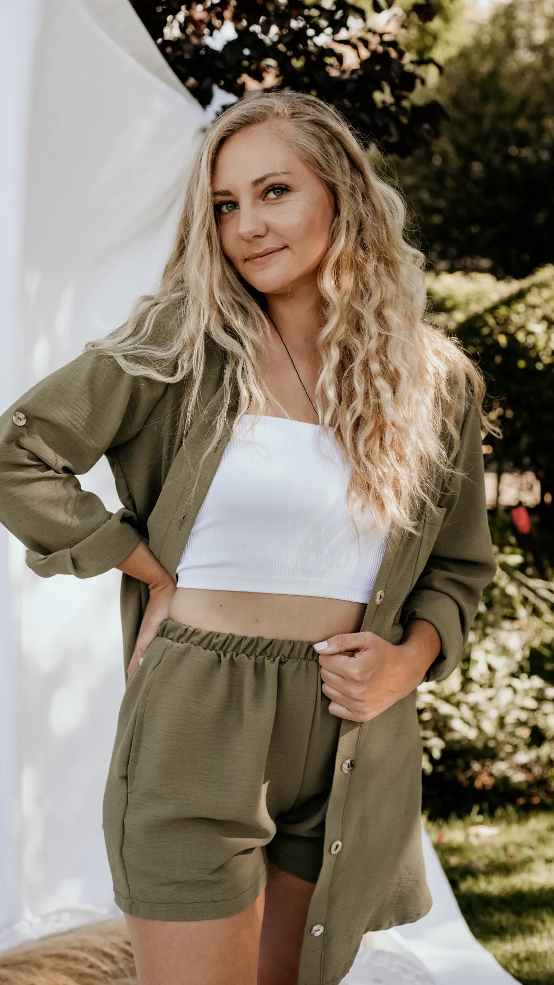 Khaki Green Loungewear Set