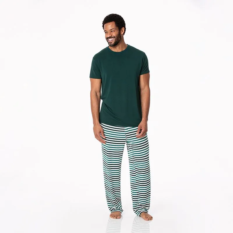 Kickee Pants Men's Pajama Pants - Wildlife Stripe
