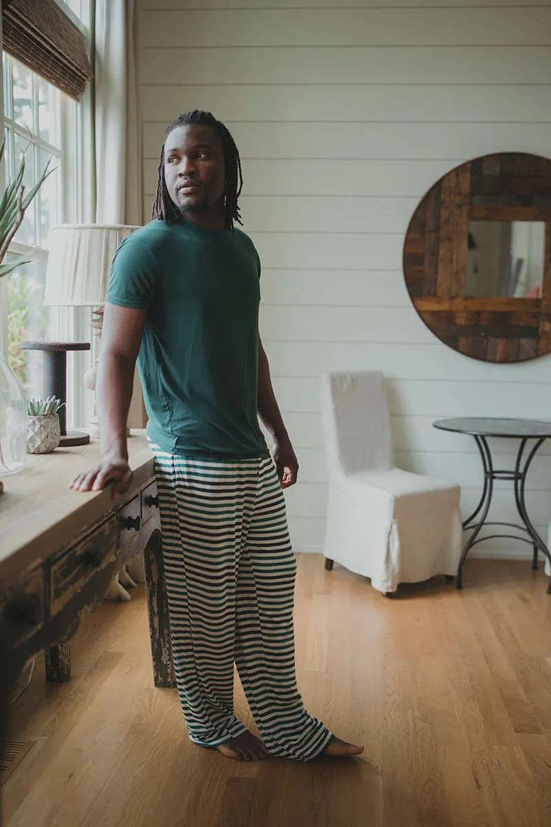 Kickee Pants Men's Pajama Pants - Wildlife Stripe