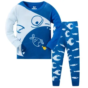 Kids Boys Cartoon Print Long Sleeve Cotton Sleepwear
