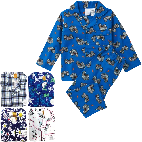KIDS FLANNELETTE PYJAMAS PJs Boys Girls Flannel Pajamas Pyjama Winter Set PJ