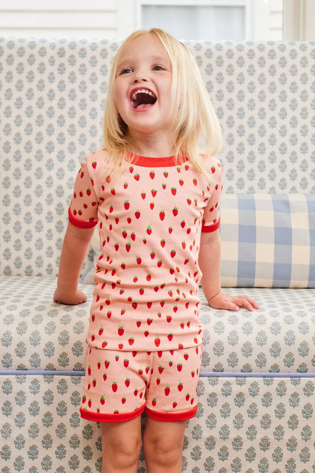 Kids Shorts Set in Strawberry Patch