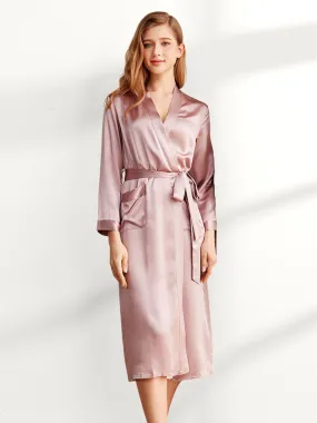 Long Pink Silk Robe