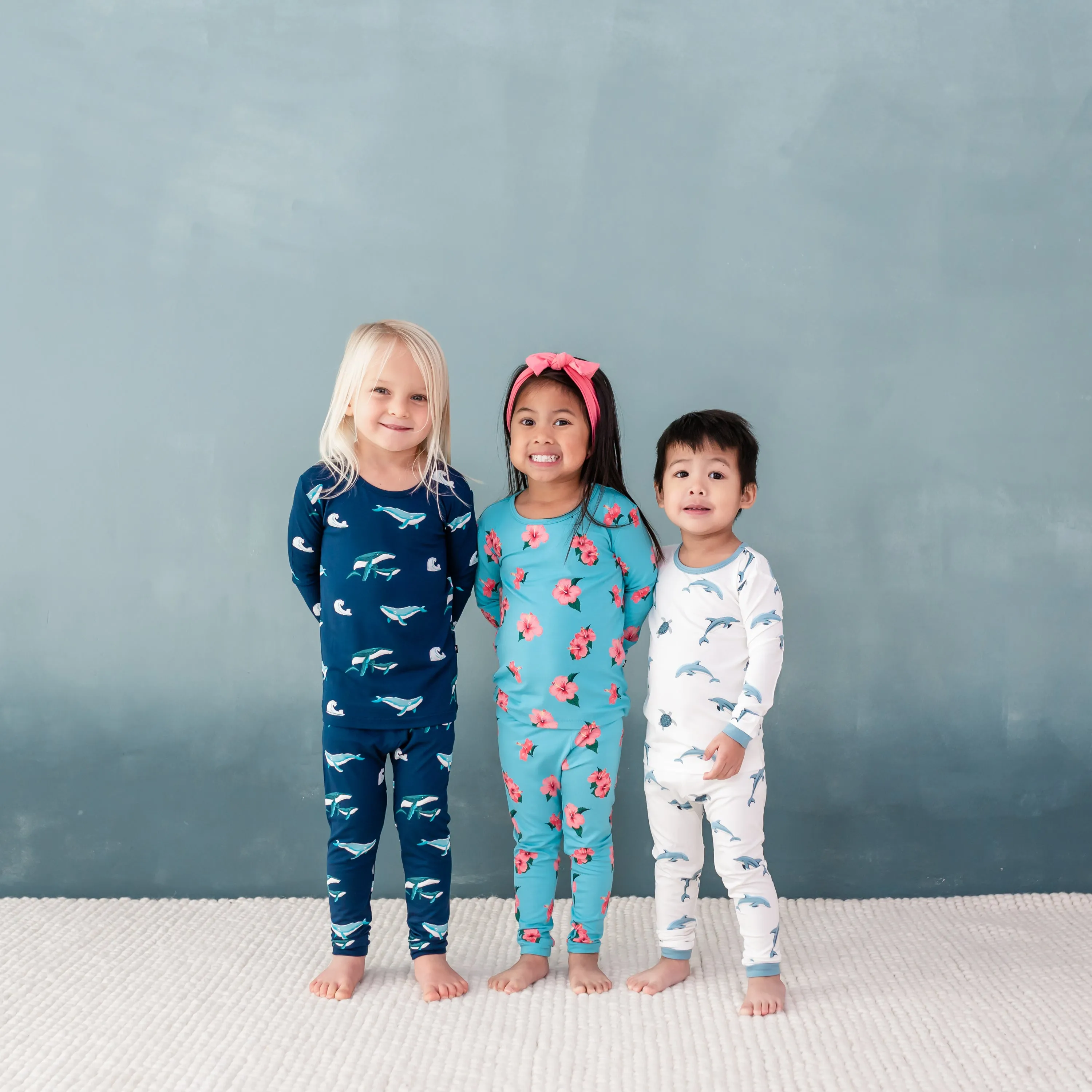 Long Sleeve Pajamas in Hibiscus