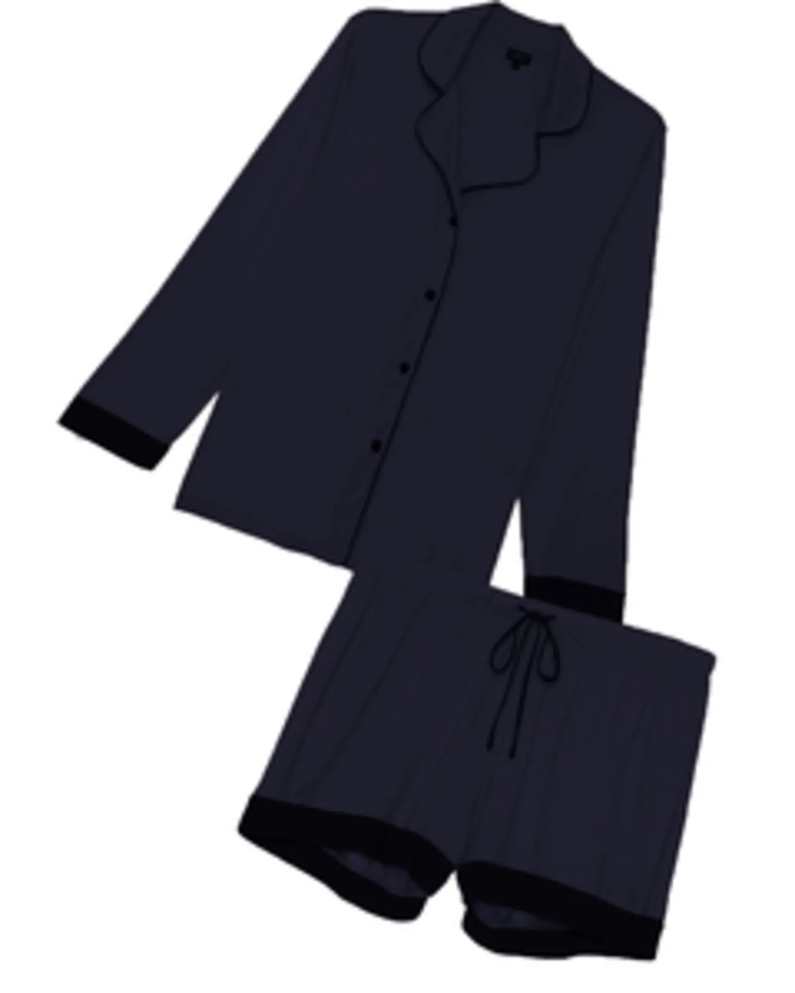 Long-Sleeve Top and Shorts Sleep Set | Navy/Navy