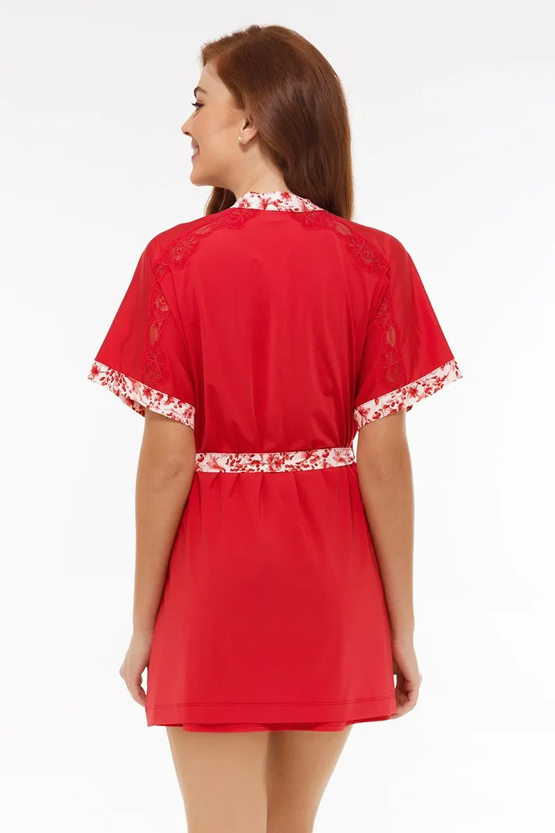 Lovestruck Sleep Robe - Tomato Puree