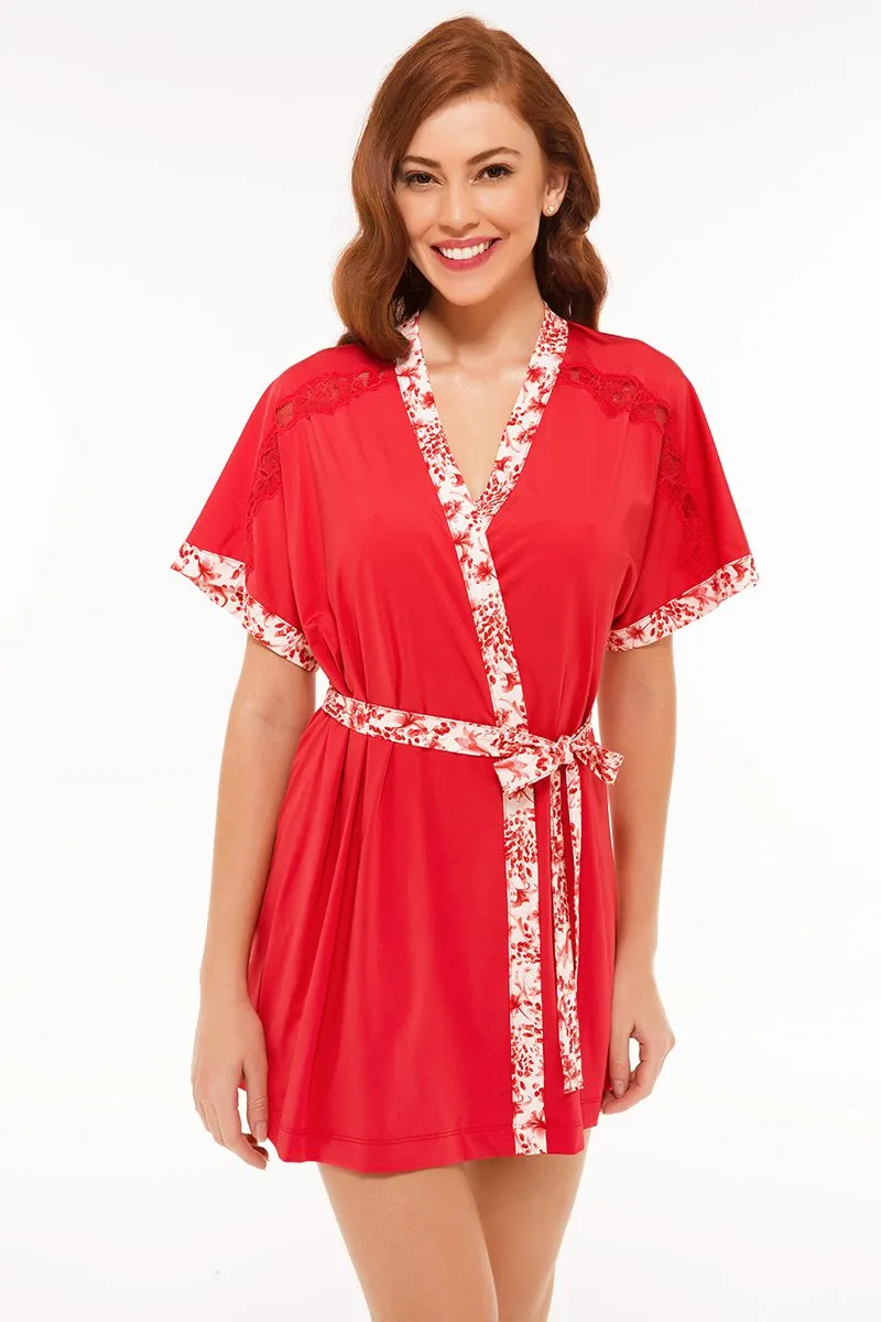 Lovestruck Sleep Robe - Tomato Puree