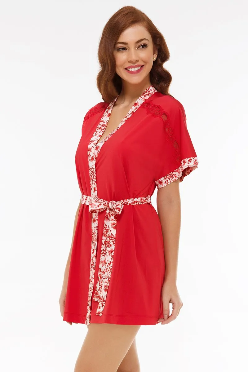 Lovestruck Sleep Robe - Tomato Puree