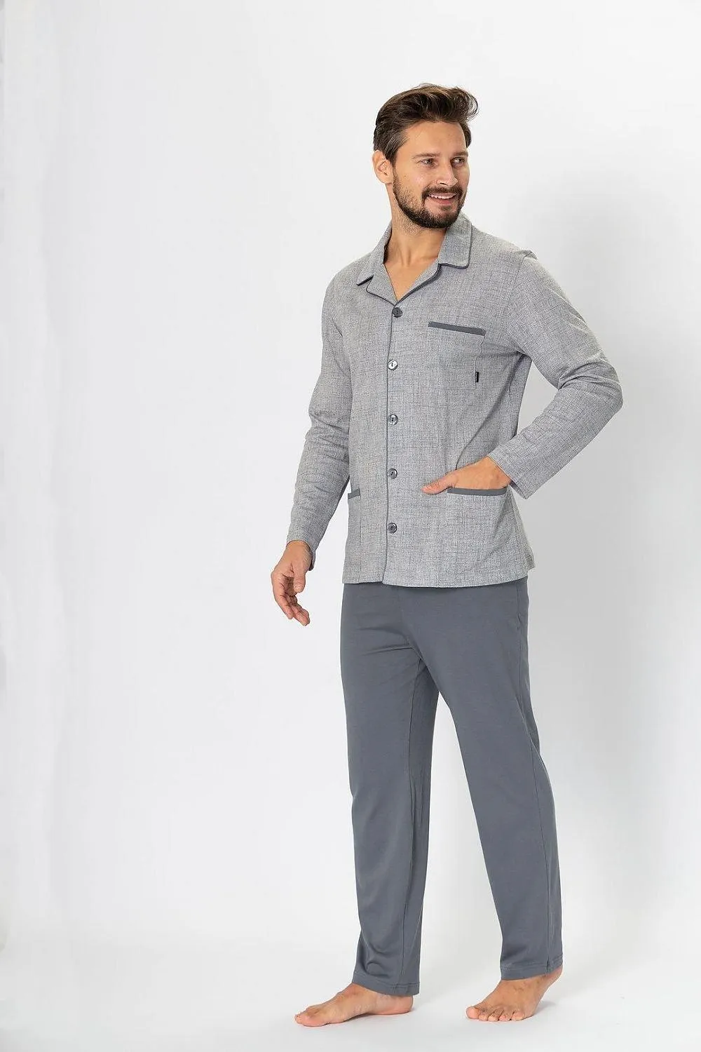 M-Max brightly colored unbuttoned men's pajamas
