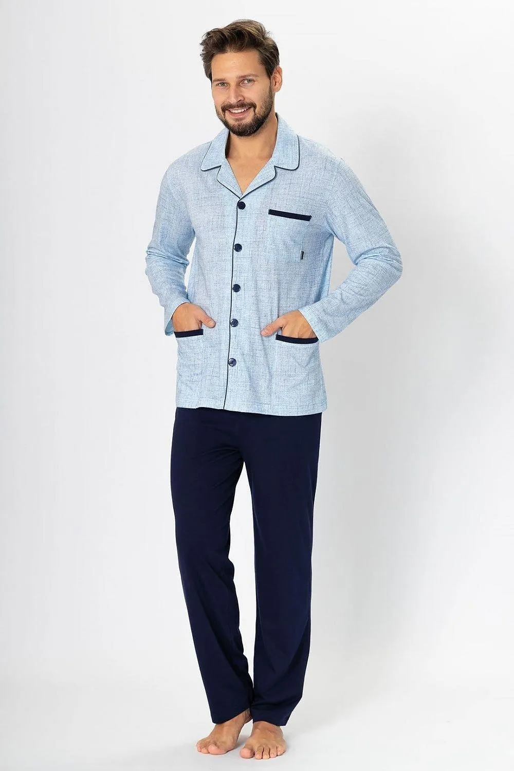 M-Max brightly colored unbuttoned men's pajamas