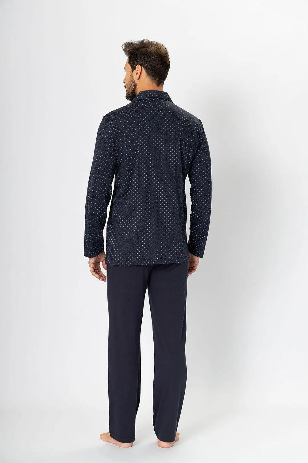 M-Max knitted fabric men's unbuttoned pajamas