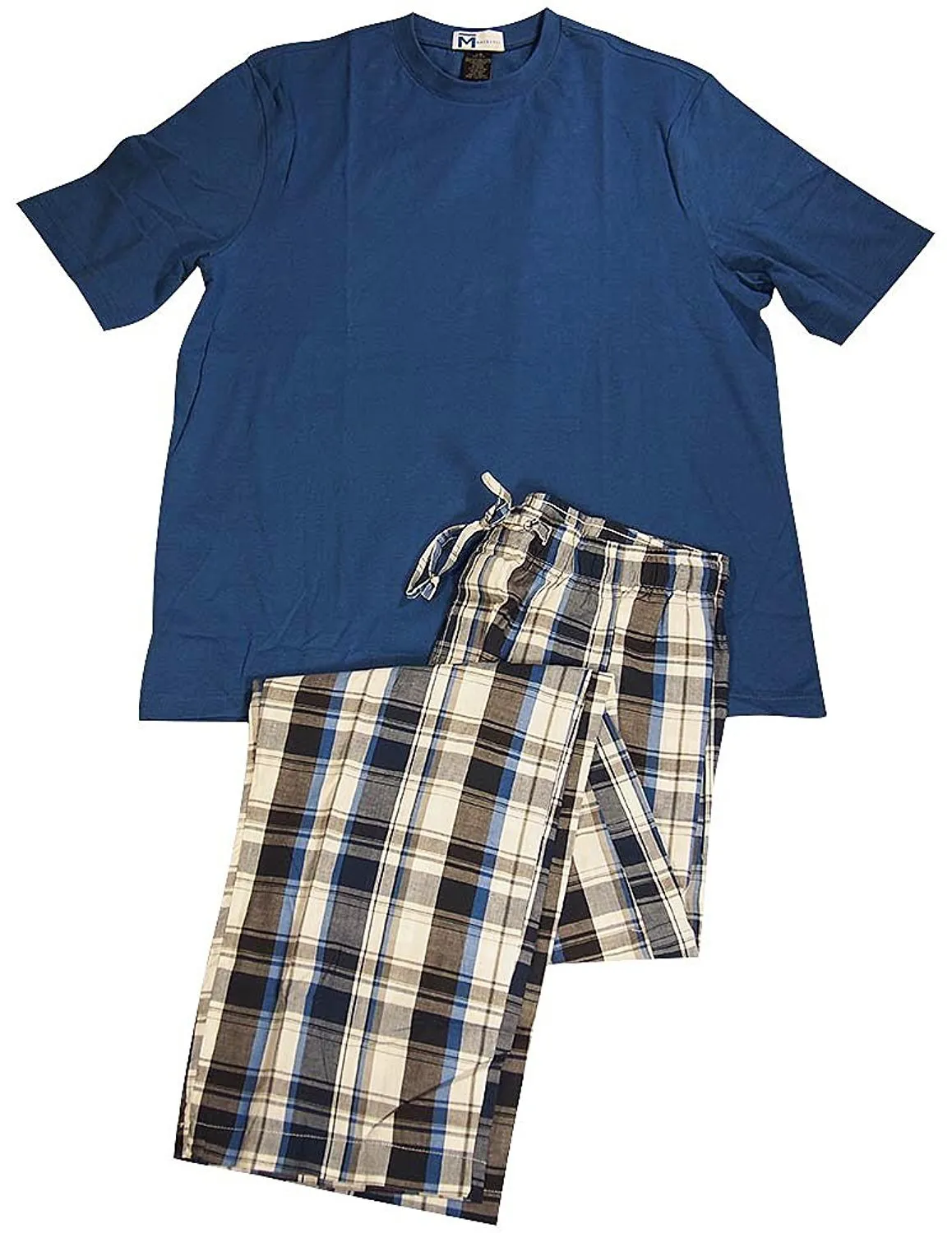 Majestic International - Mens Short Sleeve Long Leg Pajamas - 3 Color Combinations