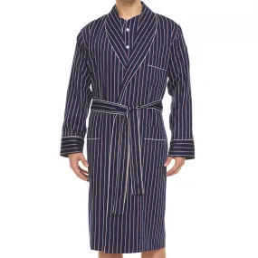 Mens Symmar Tencel Morning Robe Brown Striped