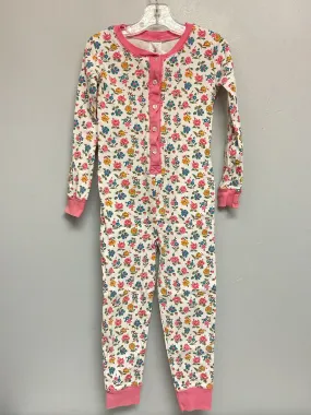 mini Boden Size 6 White & Pink Floral Cotton Girls Pajamas