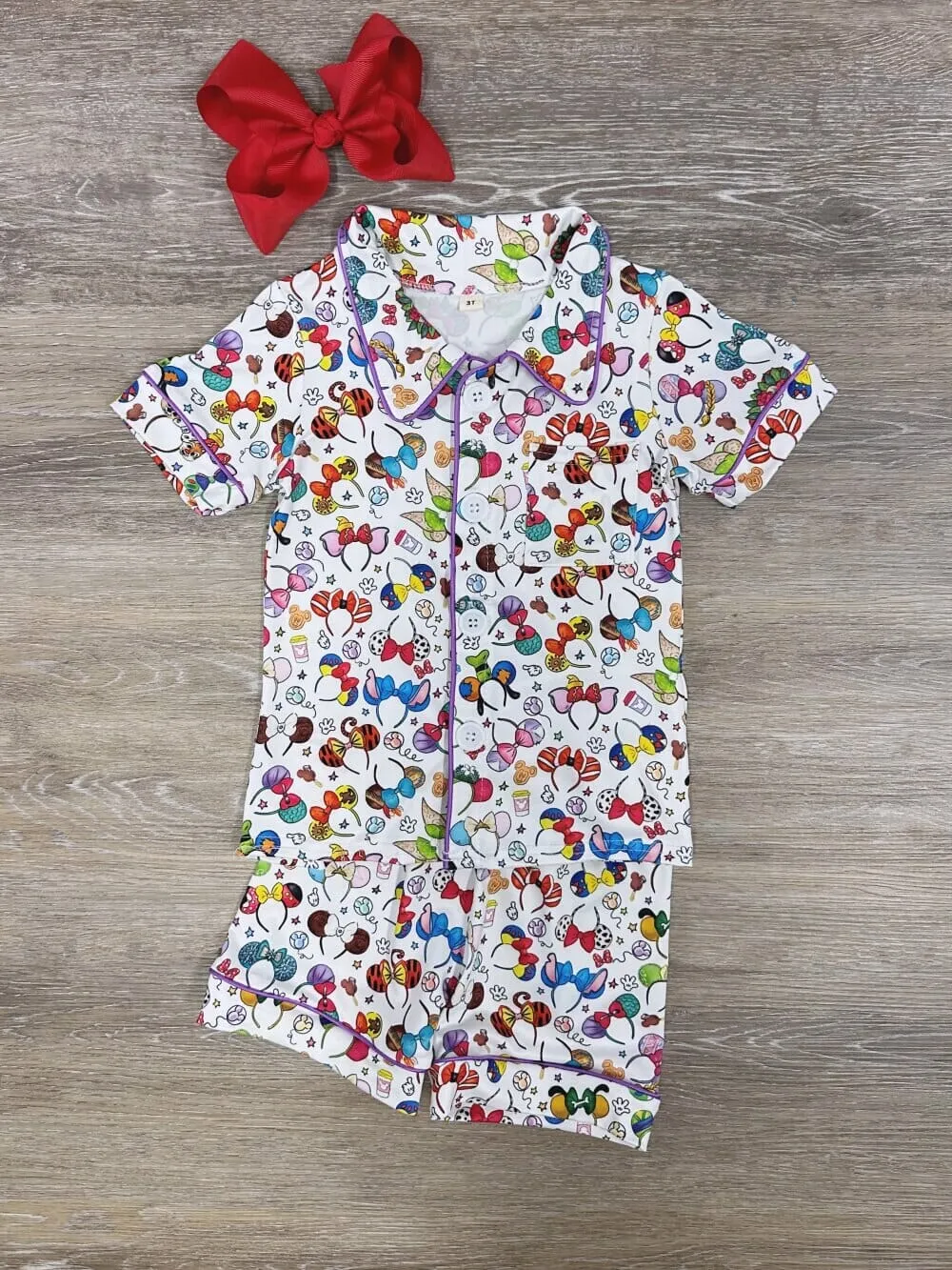 Mouse Ears for Everyone Girls Short Sleeve Pajama Set
