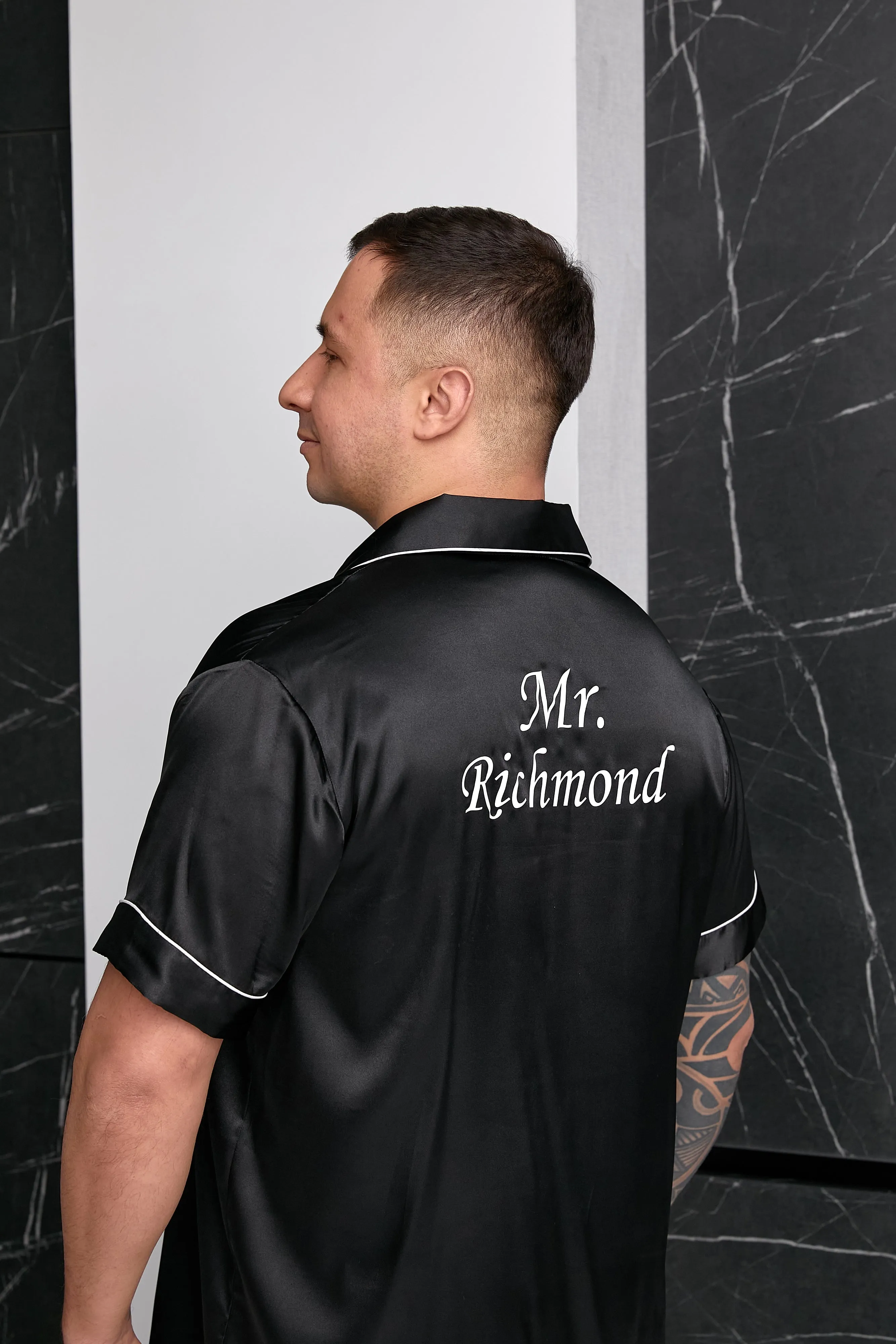 Mr and Mrs Custom Matching Satin Pjs for Couple
