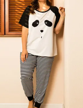 Panda Pattern Women's Plus Size Loungewear Set Panda Pattern Women's Plus Size Loungewear Set
