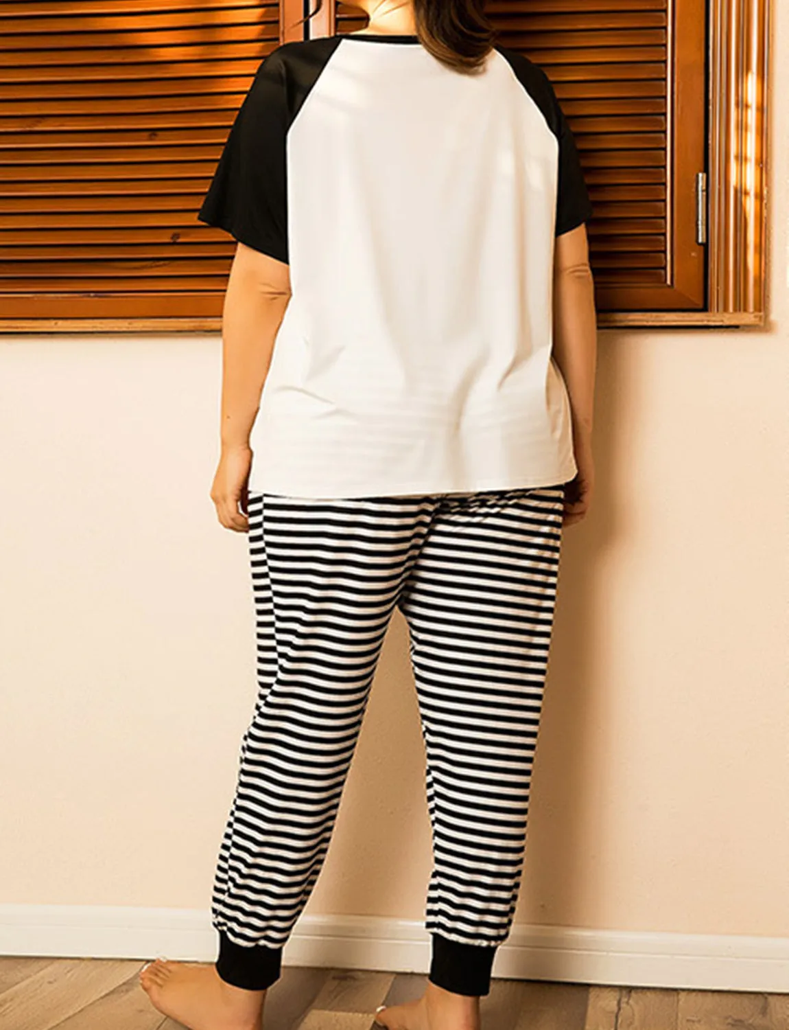 Panda Pattern Women's Plus Size Loungewear Set