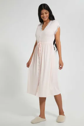 Peach Elasticated Waistband Nightgown