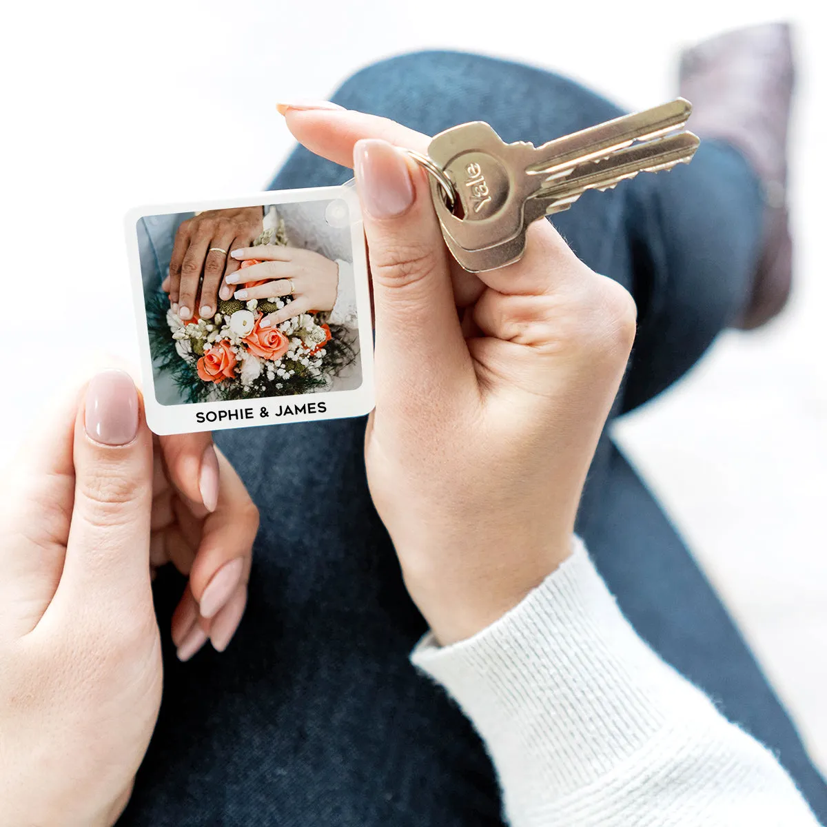 Personalised Couple's Calendar Photo Keyring