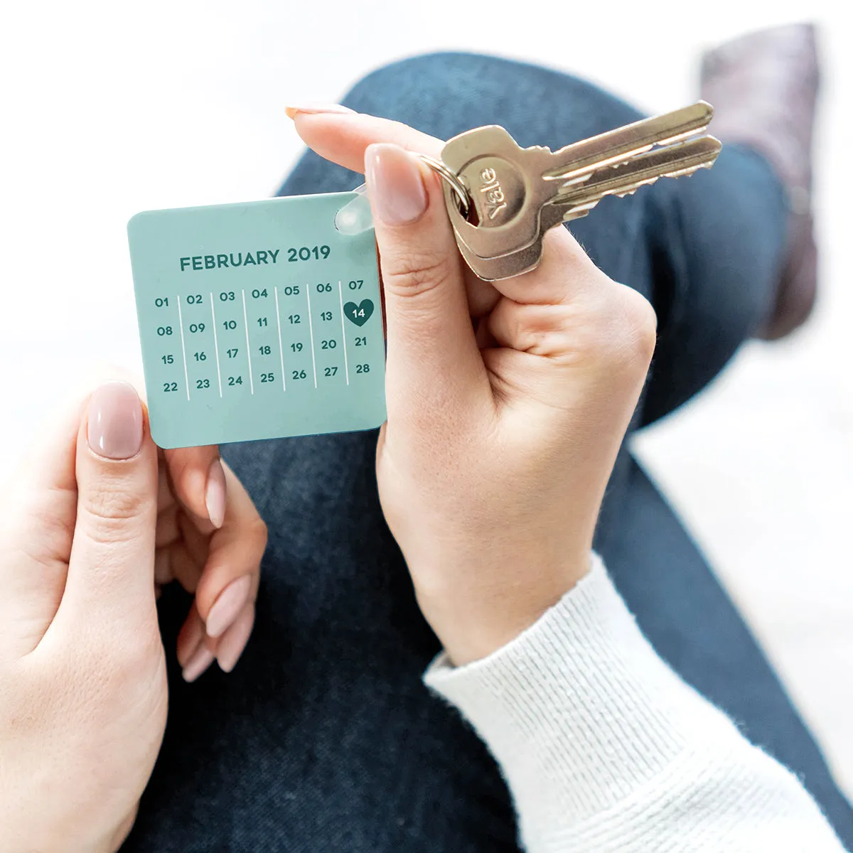 Personalised Couple's Calendar Photo Keyring