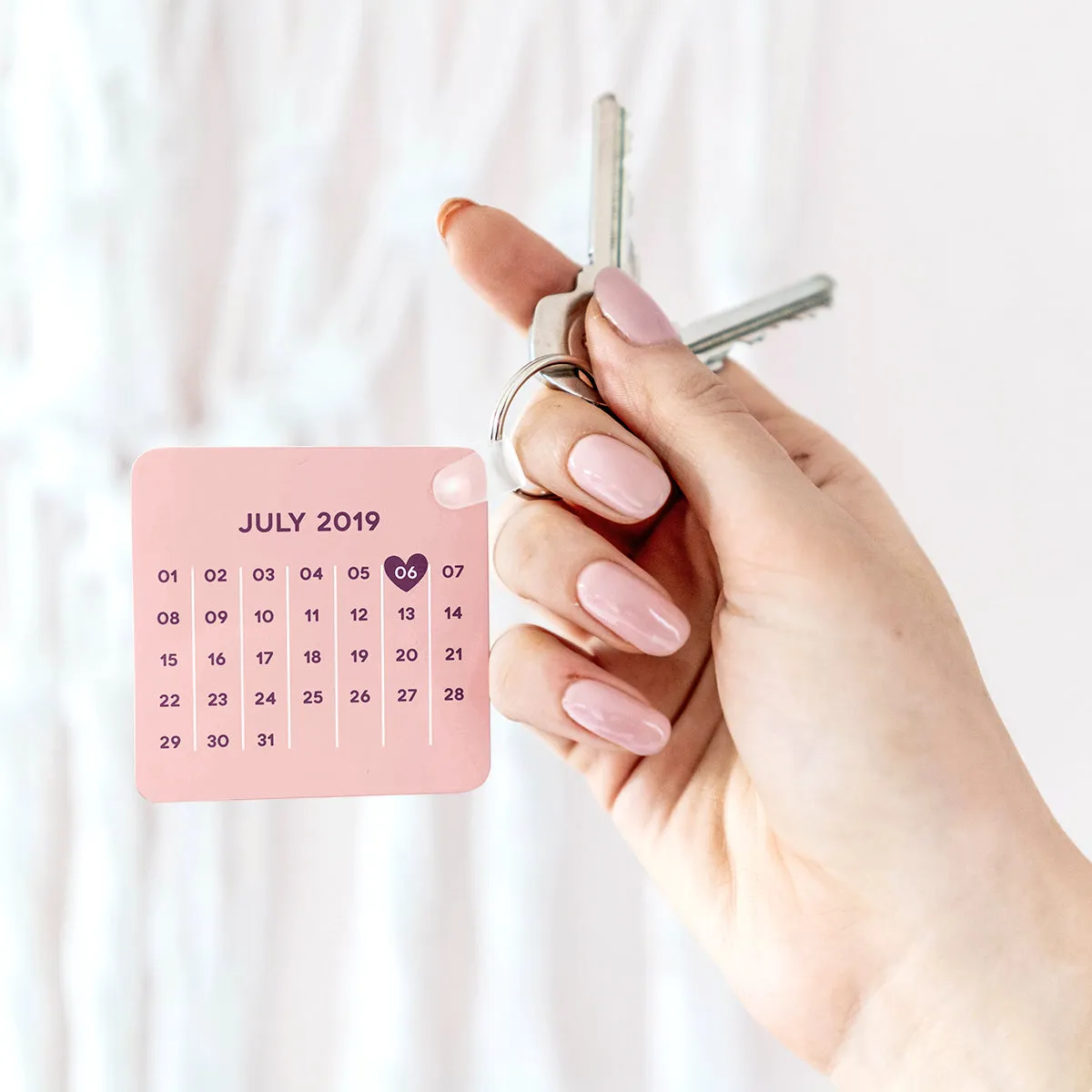 Personalised Couple's Calendar Photo Keyring