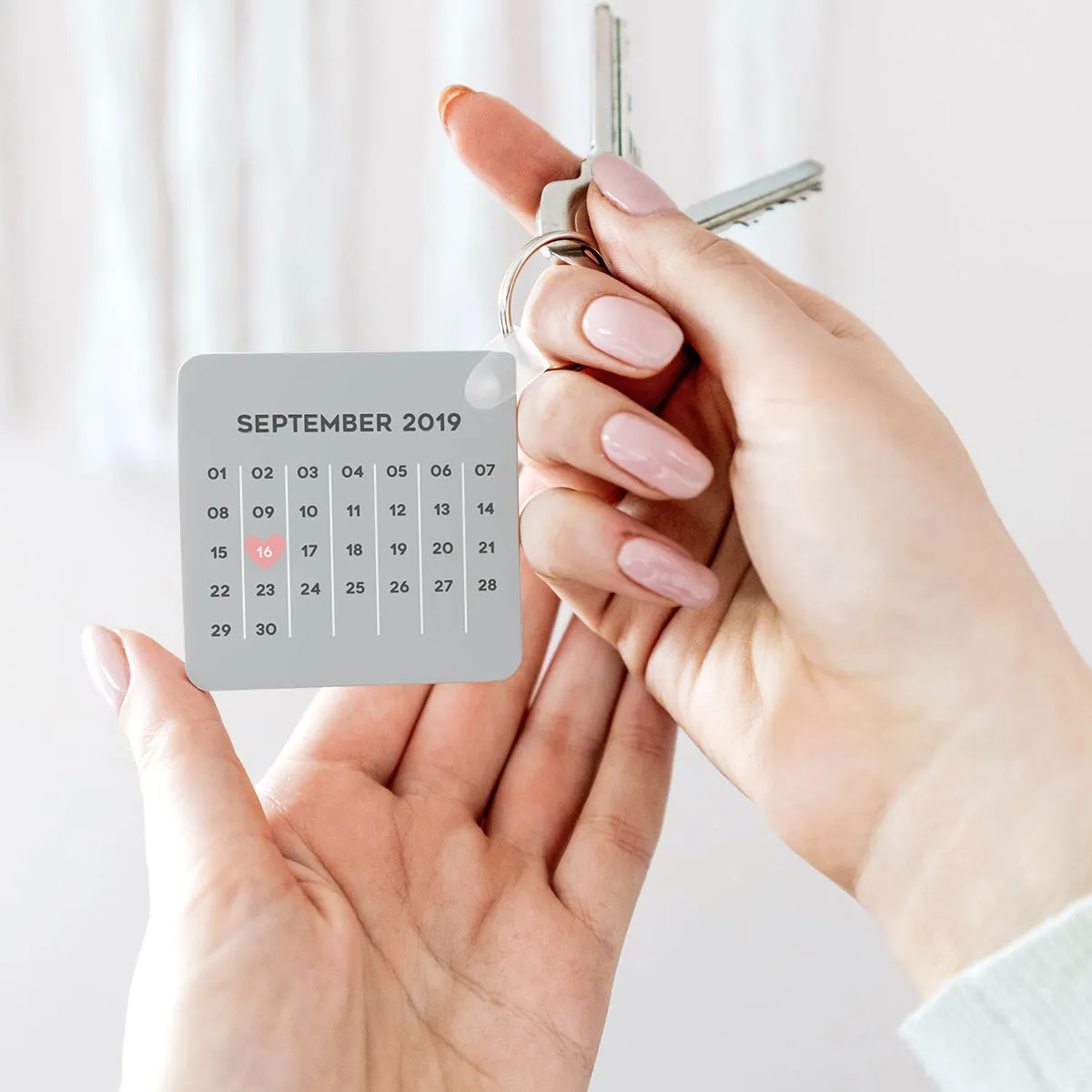 Personalised Couple's Calendar Photo Keyring