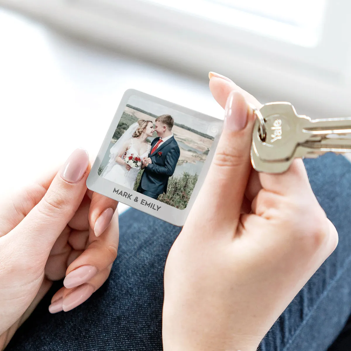 Personalised Couple's Calendar Photo Keyring
