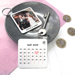 Personalised Couple's Calendar Photo Keyring