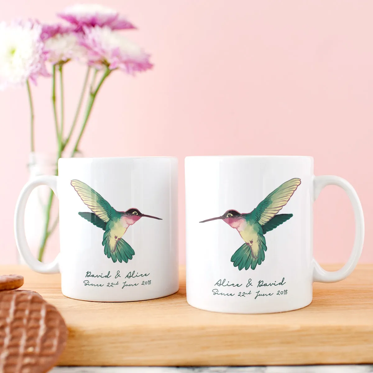 Personalised Couple's Hummingbirds Coaster Set