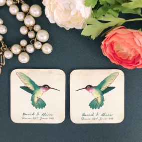 Personalised Couple's Hummingbirds Coaster Set