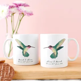 Personalised Couple's Hummingbirds Mug Set