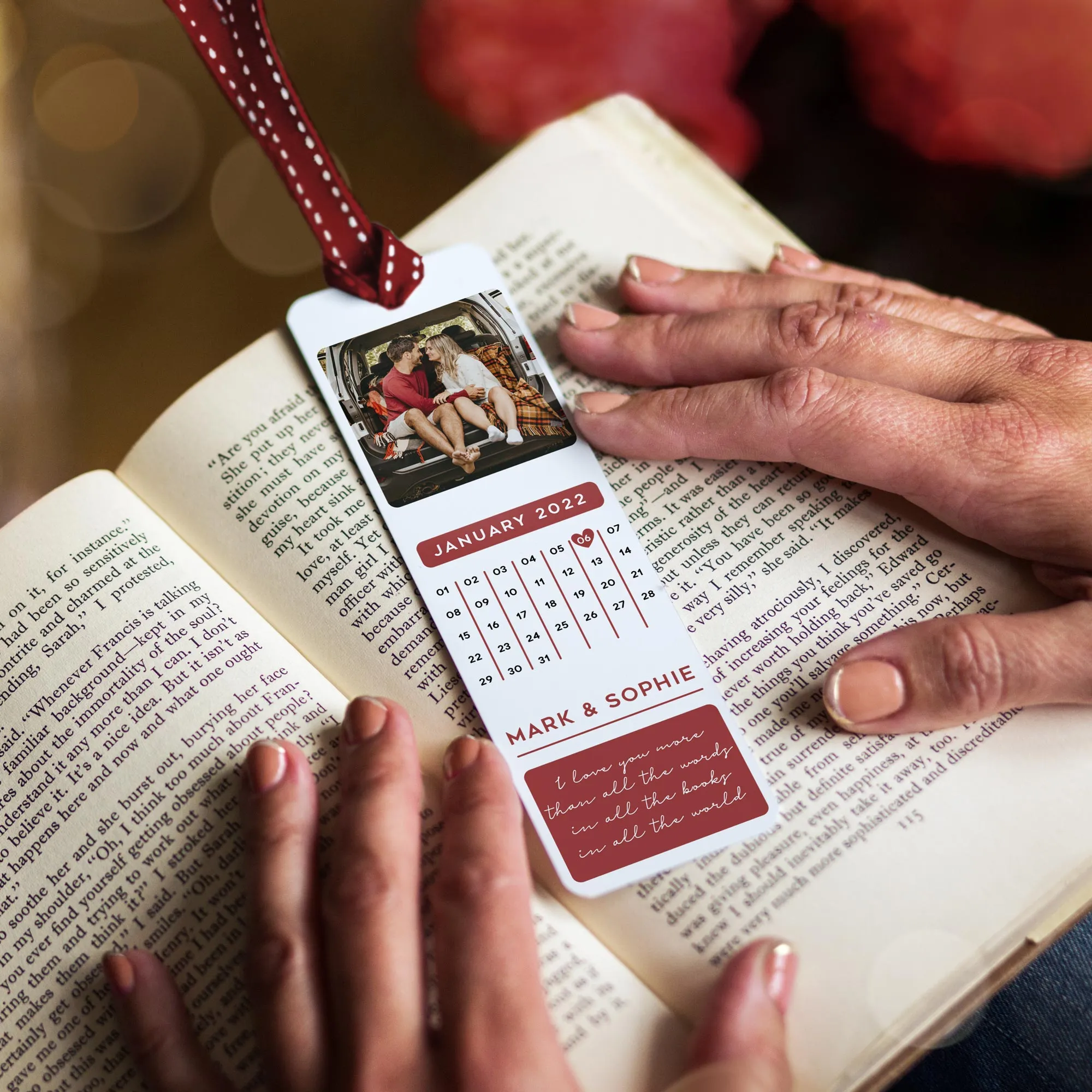 Personalised Photo Calendar Couple's Bookmark