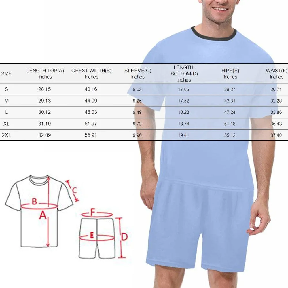 Personalized Pet Face Couple Pajamas Custom Cute Cat Couple Matching Crew Neck Short Pajama Set