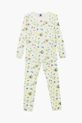 Petit Bateau Floral Girls Pajama Set (Size 4 left)