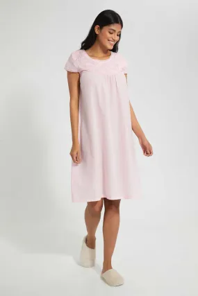 Pink Embroidered Nightgown