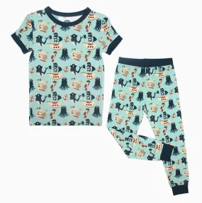 Pirate's Life Bamboo Short Sleeve Kids Pajama Pants Set