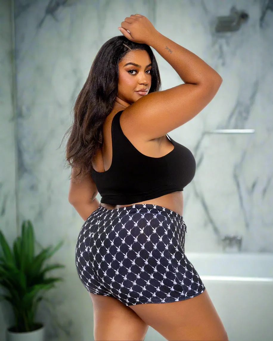 Playboy Bunny Slumber Black Tank Top & Highwaisted Short Loungewear
