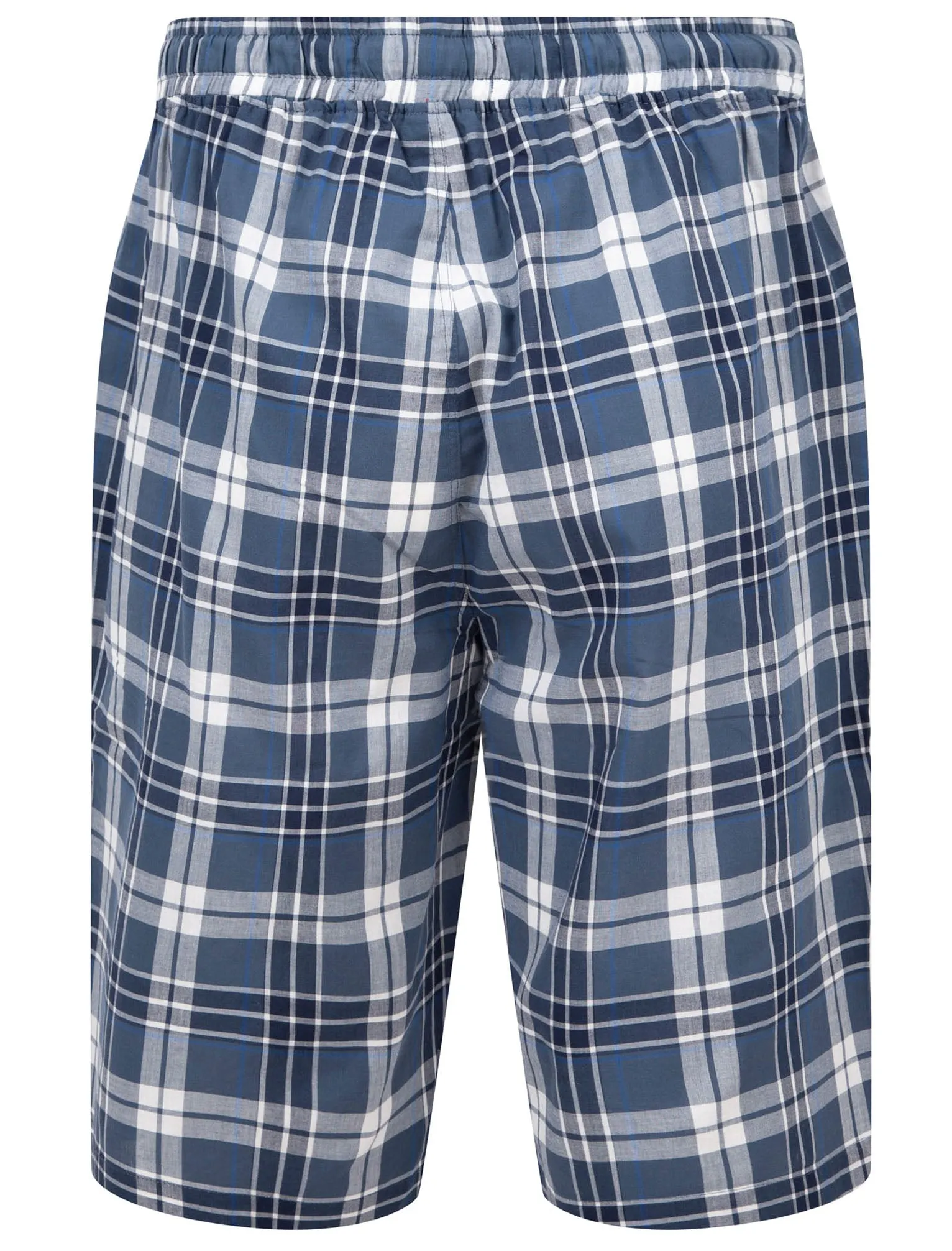 Redlock Checked Cotton Woven Lounge Pyjama Shorts In Medieval Blue - Tokyo Laundry