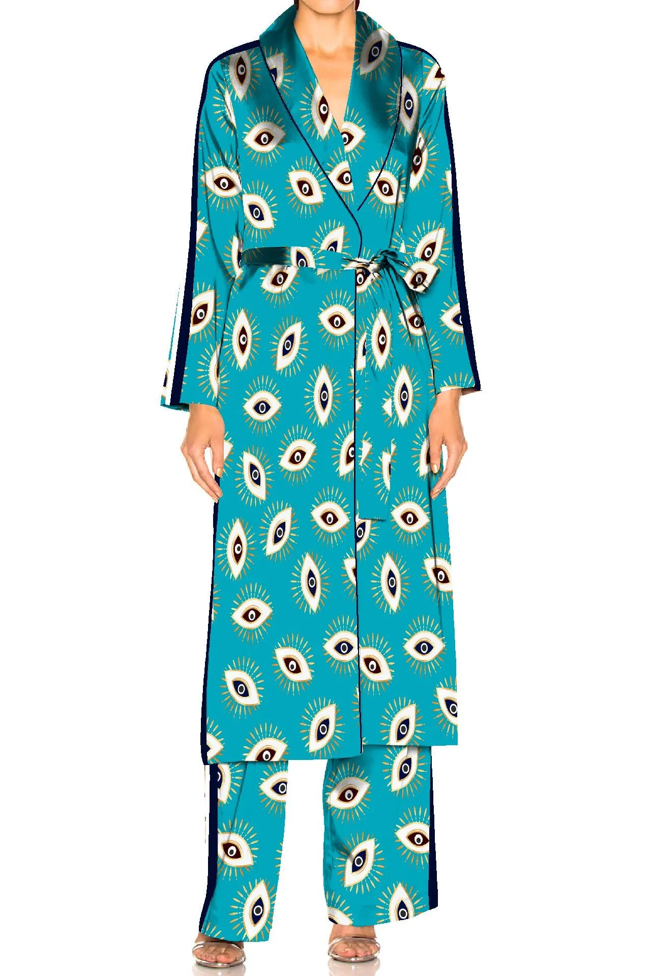 Robe And Pajama Set Womens