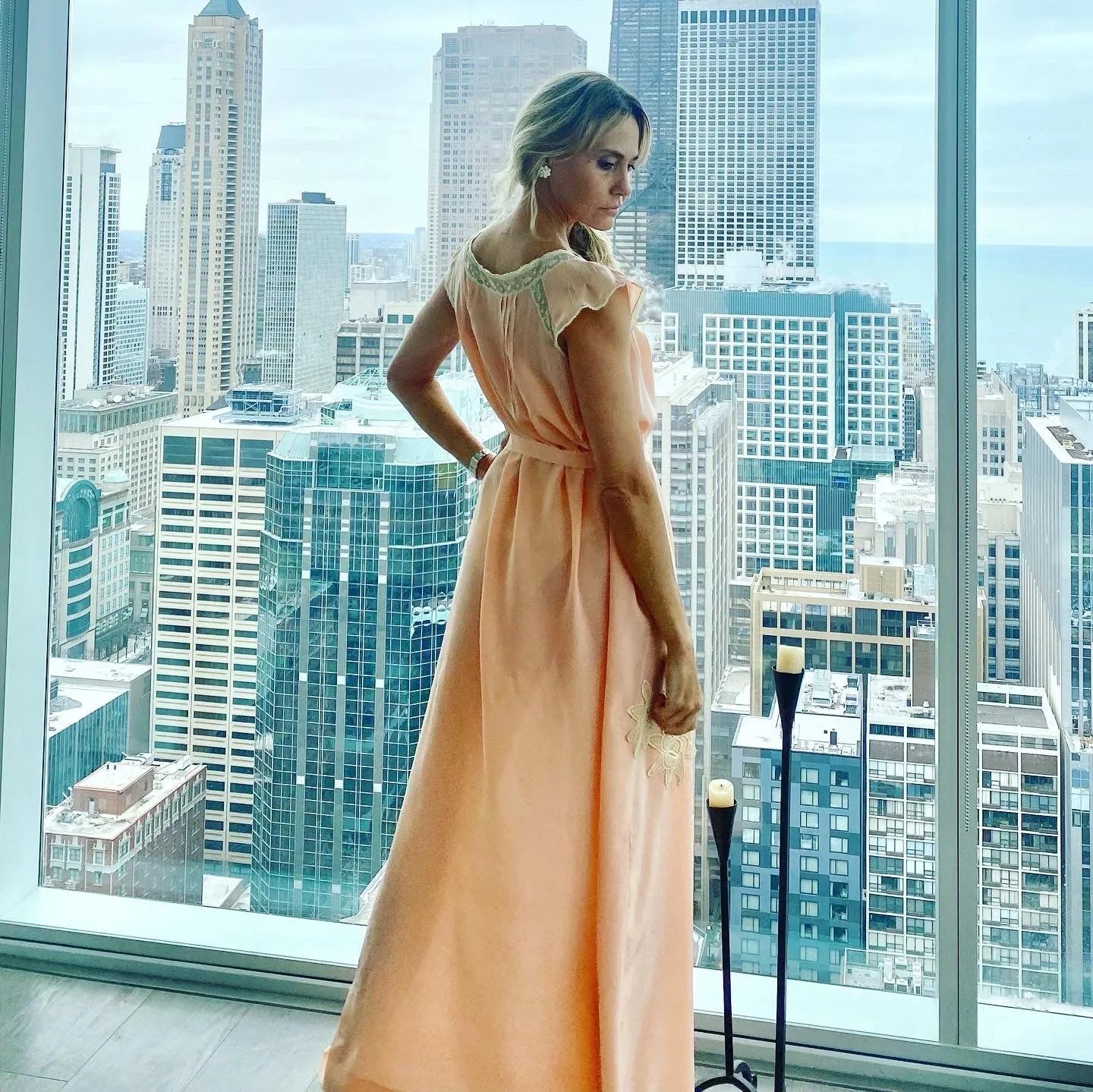 Silk Bridal Nightgown Peach - 20s