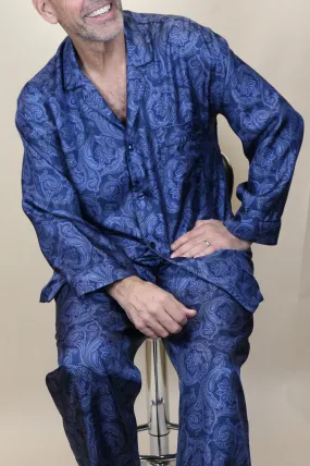 Silk Tone on Tone Paisley Pajama Set