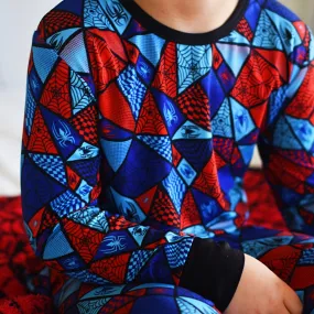 Spider Check Long Sleeve Pajamas