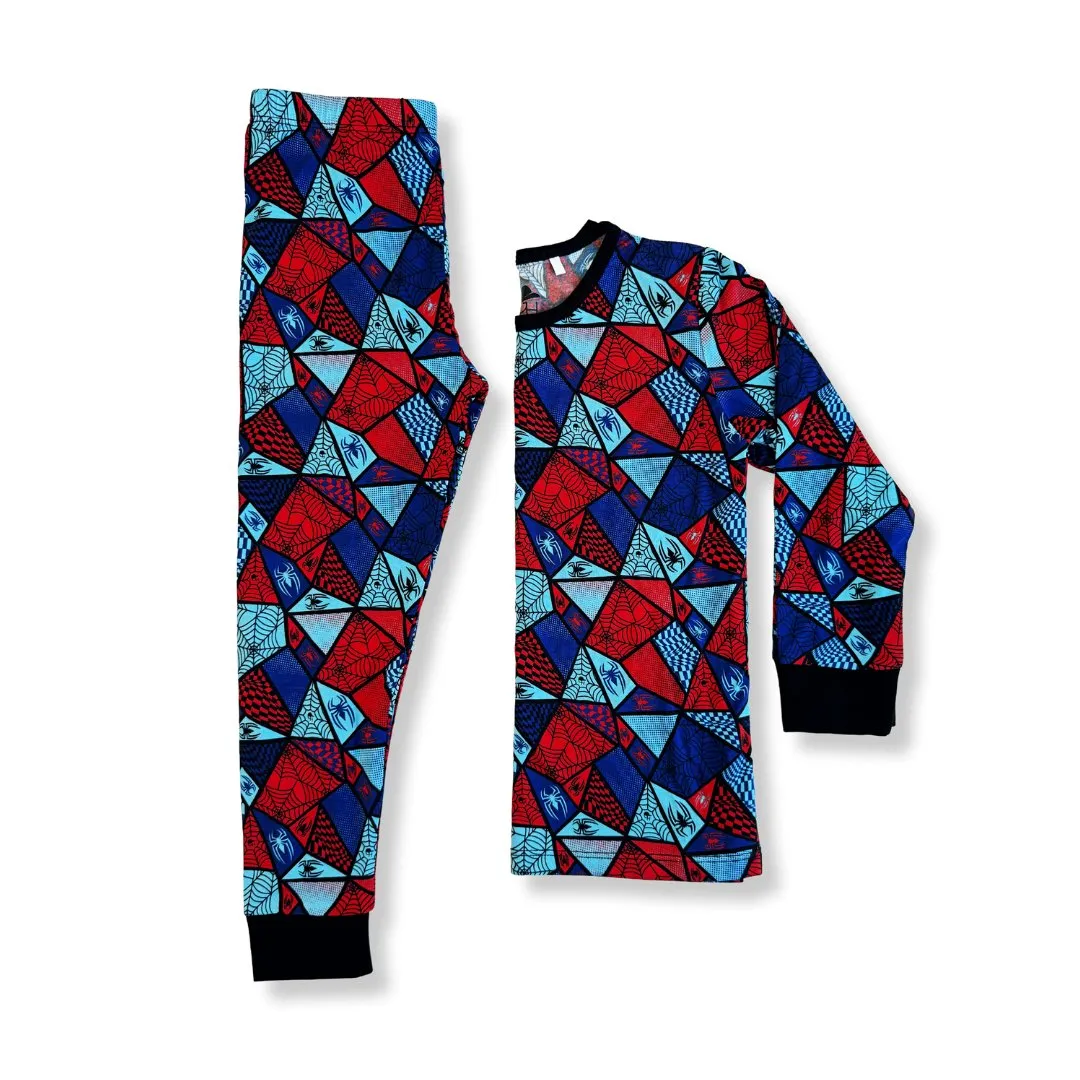 Spider Check Long Sleeve Pajamas