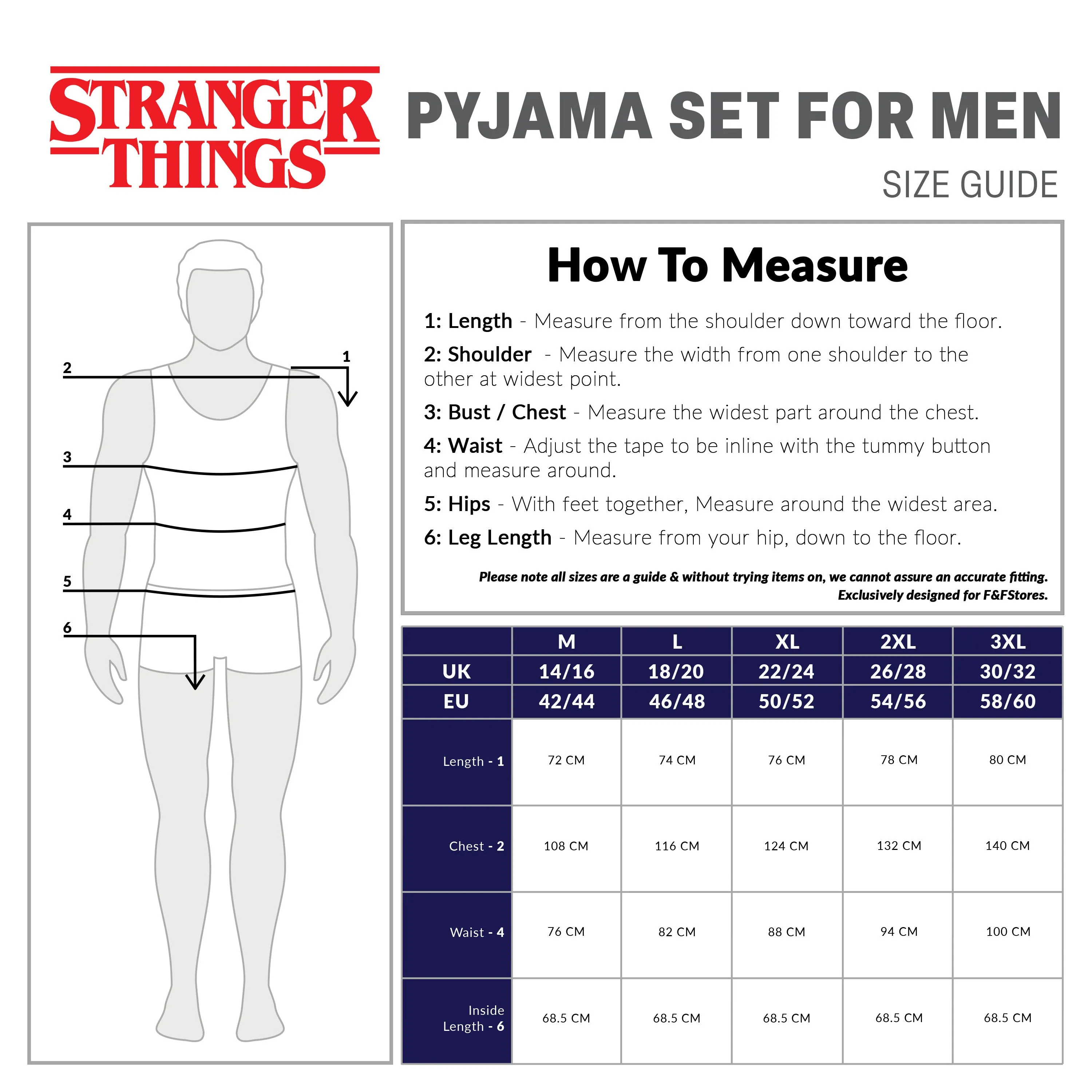 Stranger Things Mens Pyjamas Set - T-Shirt & Long Bottoms Nightwear