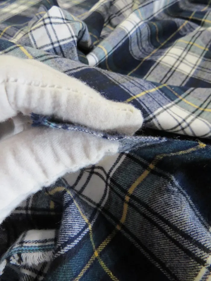 Tartan Plaid Uniform Apparel Flannel Fabric / Gray/Black/Yellow