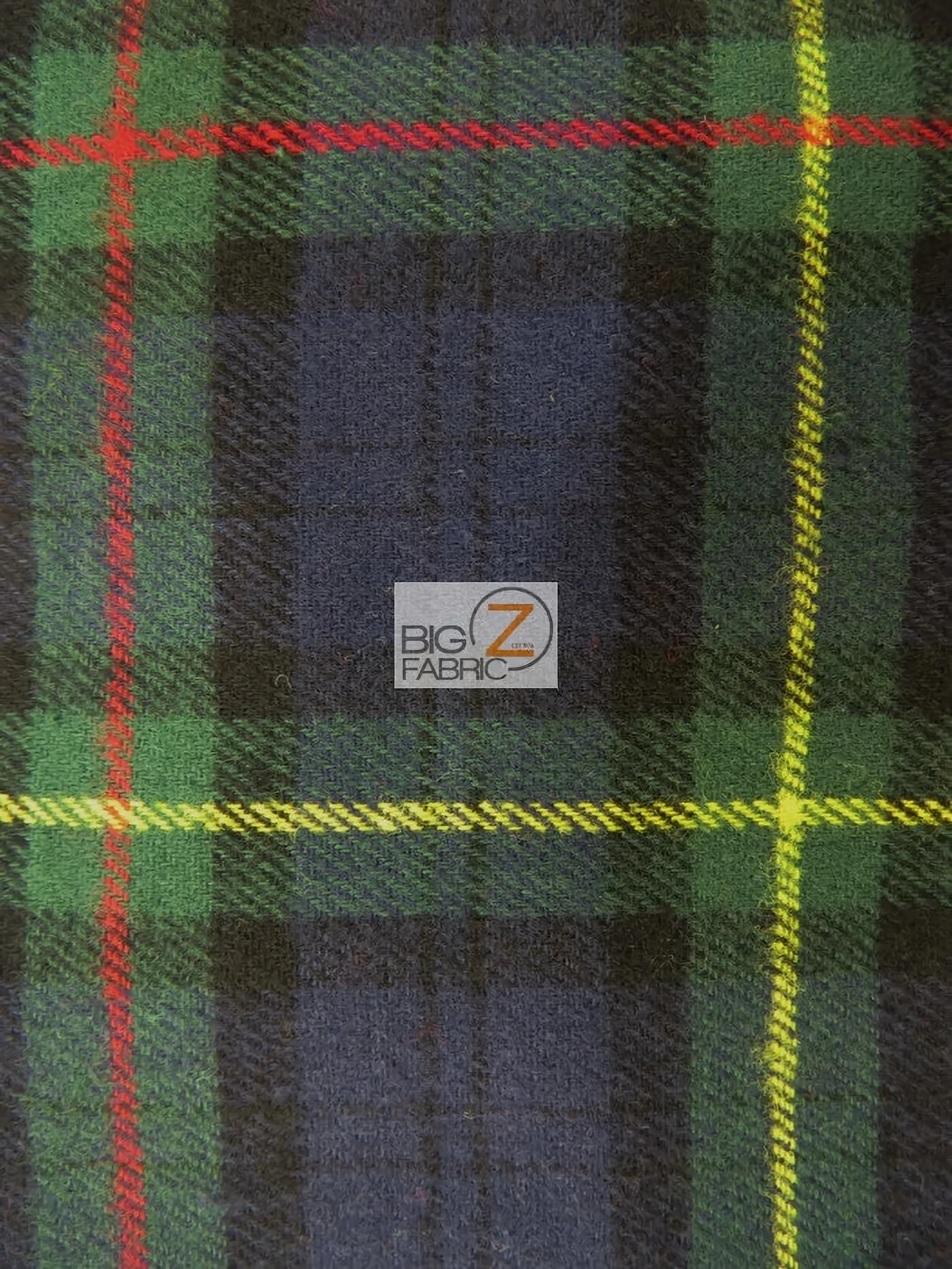 Tartan Plaid Uniform Apparel Flannel Fabric / Navy/Green