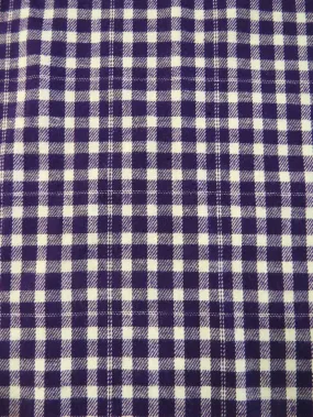 Tartan Plaid Uniform Apparel Flannel Fabric / Purple/White / Sold By The Yard